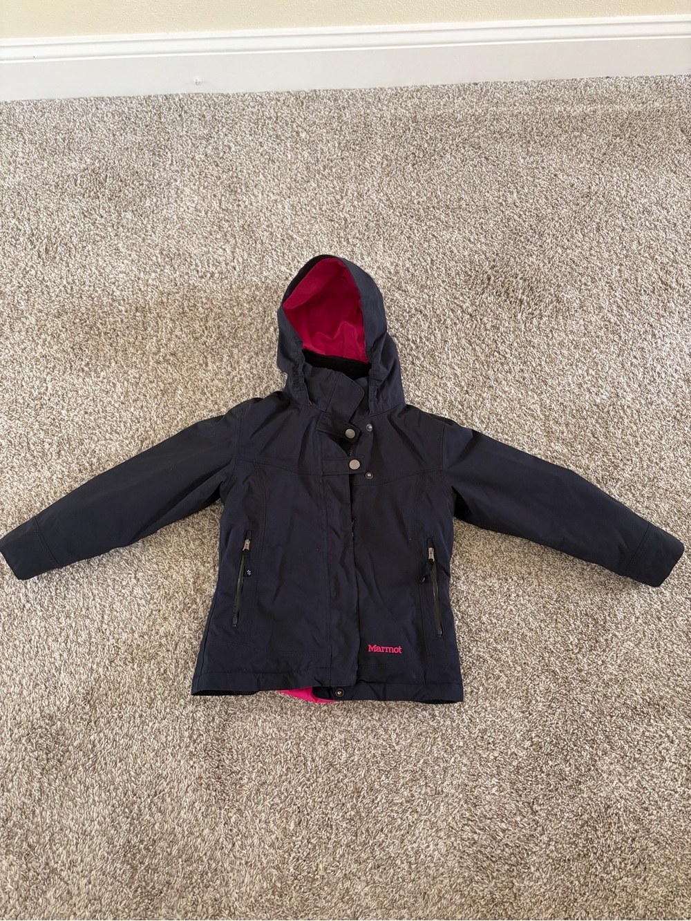 Marmot Kids' Winter Coat with Pink Hood Lining